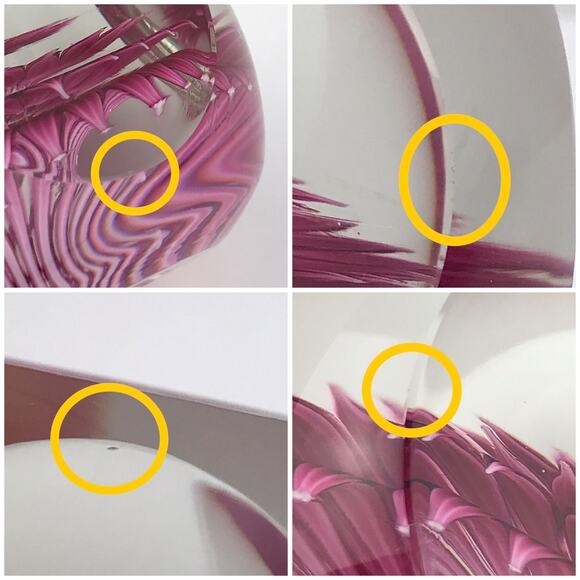 Perthshire 1972A Pink Dahlia Flower Faceted Layered Lampwork Petals Paperweight - Picture 13 of 16